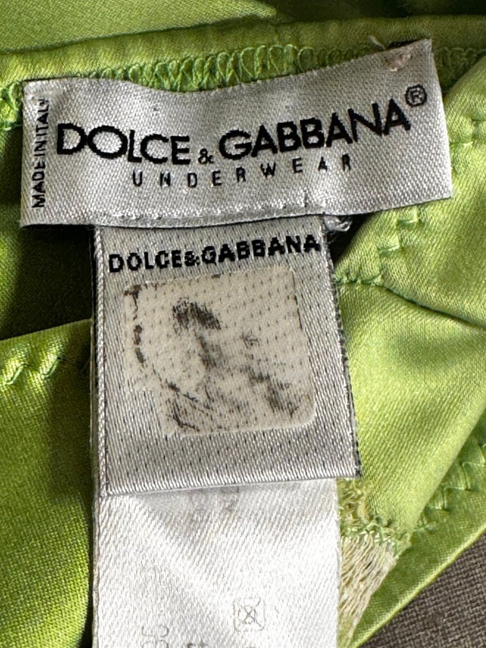 Dolce & Gabbana Lime Green Satin Cream Lace Camisole Top USA 34 XS-S - Picture 6 of 11